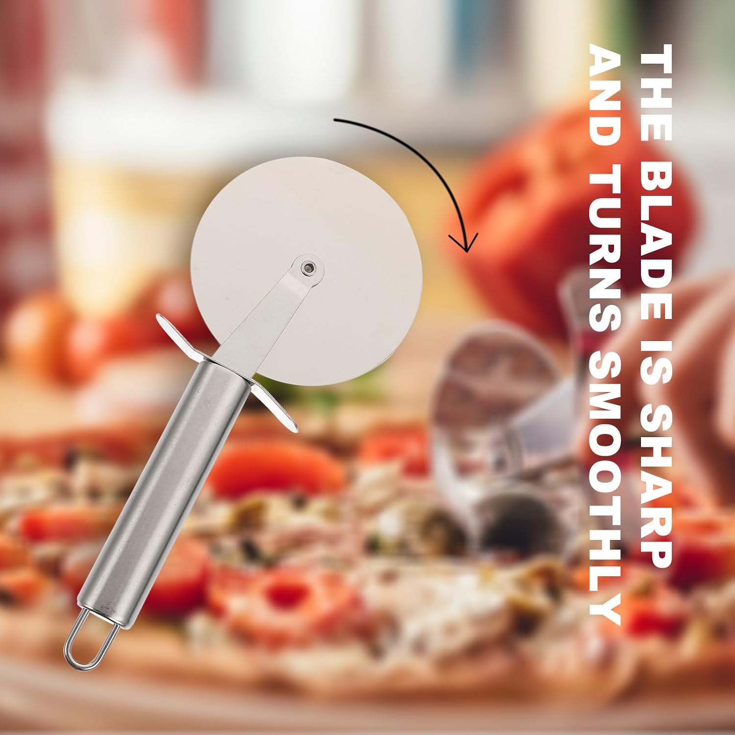 Pizza Peel for Easy Lifting with Serrated Edge Stainless Steel 4pcs
