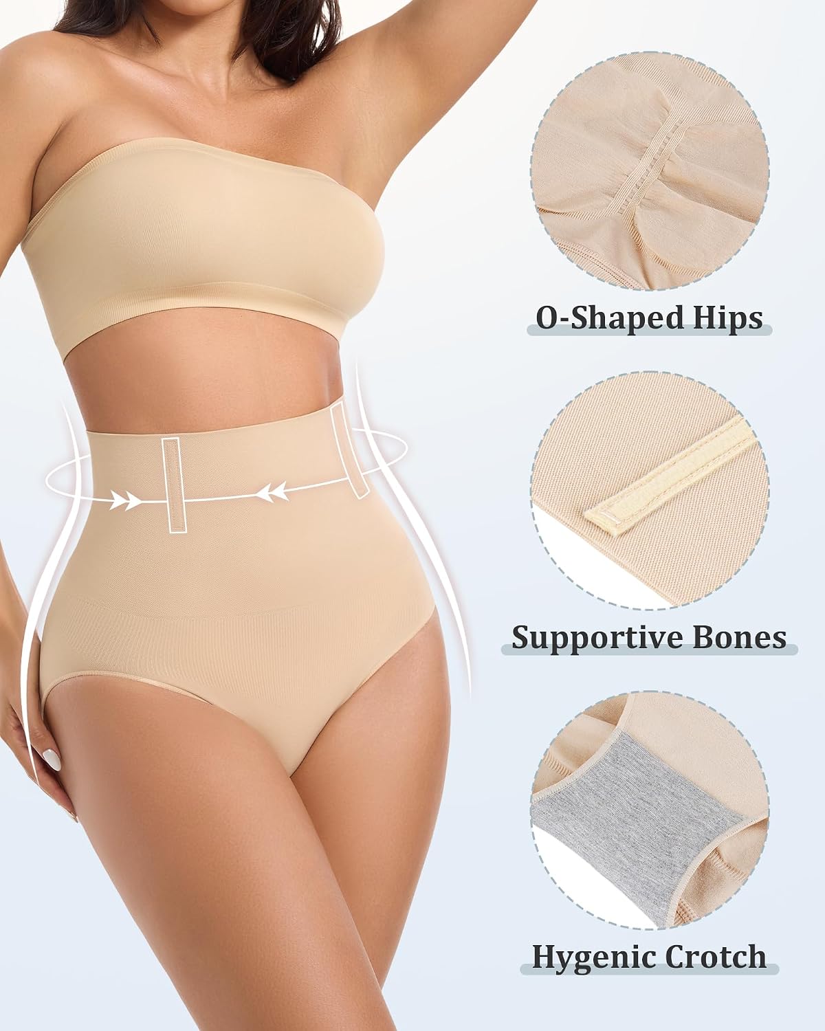YADIFEN Tummy Control Shapewear High Waisted Underwear Women Seamless Girdle Steel Boned Panties