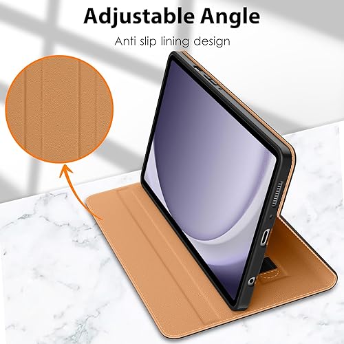 Miniatura 6 de DTTO Funda para Samsung Galaxy Tab A9 de 8.7 pulgadas 2023, funda de cuero premium con correa de mano y bolsillo para tableta Galaxy Tab A9