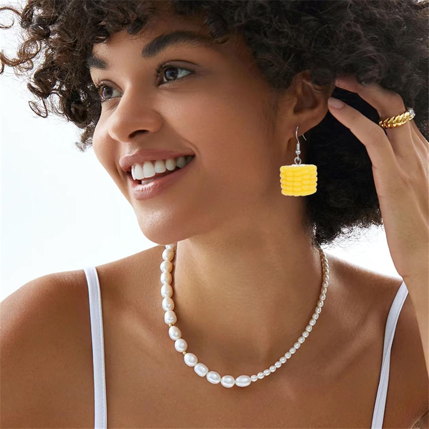 coadipress 2 Pairs Corn Earrings for Women Funny Creative Resin Corn Earrings Handmade Simulate Lifelike Corn Food Earrings 3D Candy Corn Earrings Thanksgiving Day Holiday Earrings Jewelry - Image 4