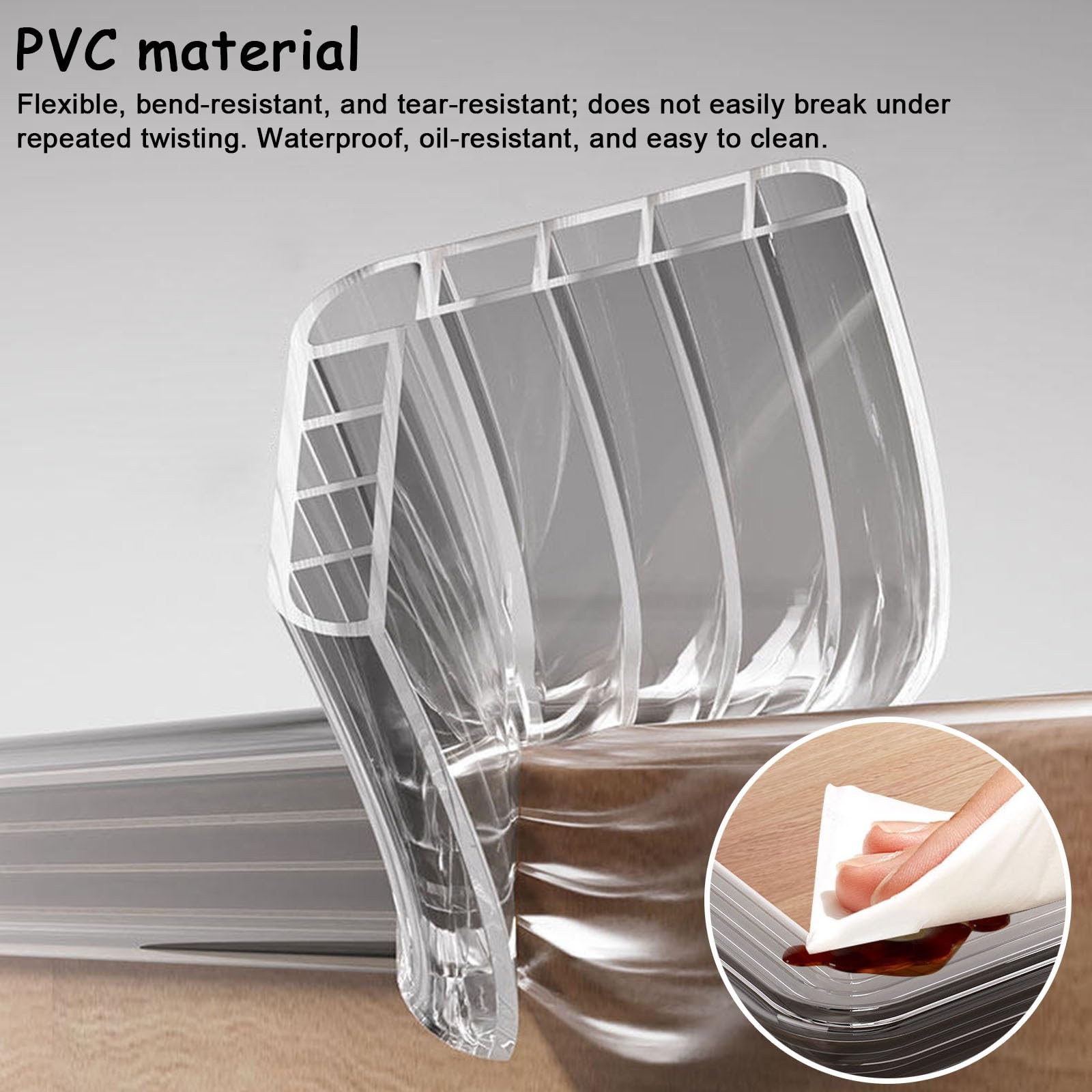 Paraspigoli Angolari, in PVC Autoadesivo, Nero Semitrasparente, Paracolpi | Para Spigoli per Mobili, Struttura a Camera D'aria, Protezione Angolare Anti-collisione(2.4x1000cm/0.9x394in)