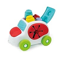 Clementoni Soft Clemmy – Touch, Move And Play Sensory Car, Bambini 6-36 Mesi, Macchinina Raccoglitore 8 Mattoncini, Gioco Prima Infanzia, Sviluppa Manualità e Percezione Tattile, Made in Italy, 17315