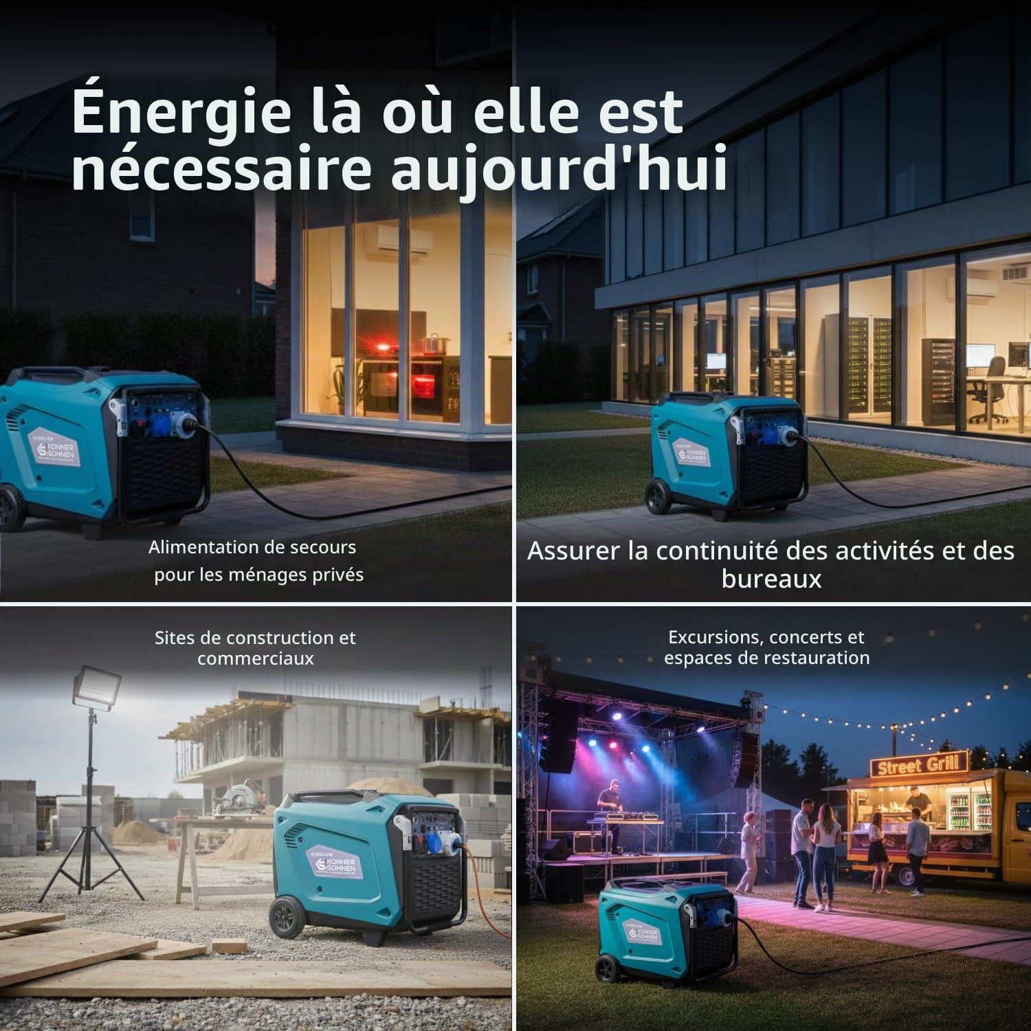 Könner & Söhnen KS 9500iE S ATSR Générateur onduleur à essence 9000W