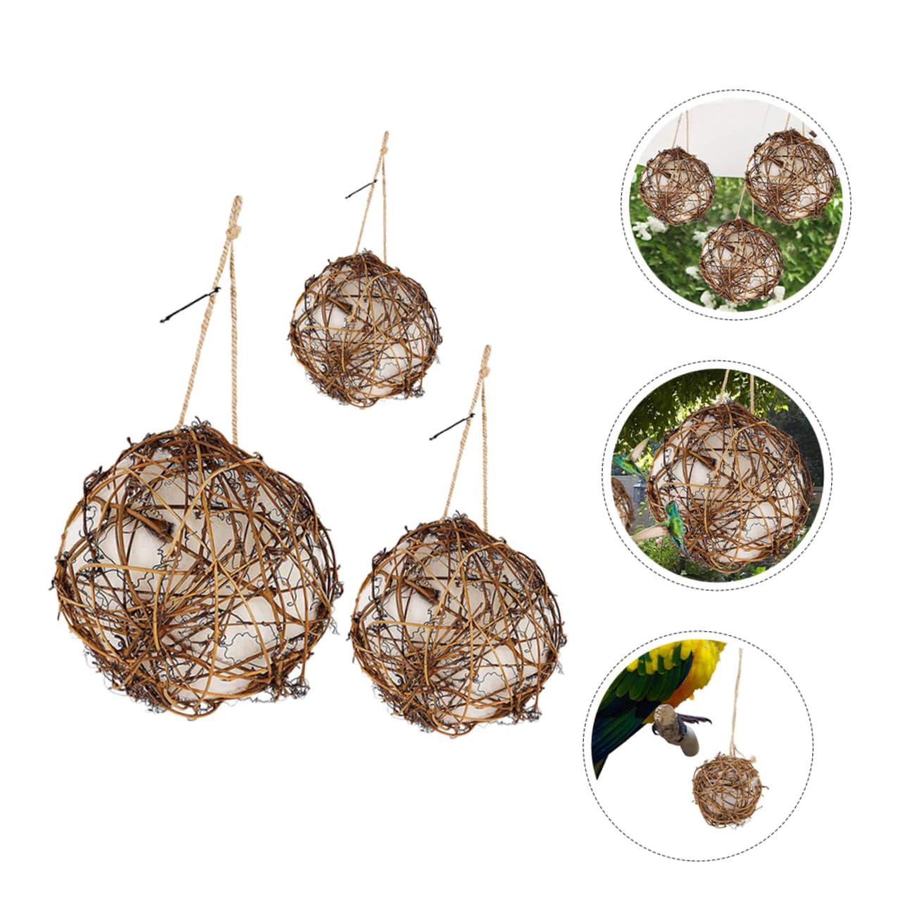 3piezas Constructor De Nidos De Material para Nidos De Pájaros y Soporte para Material De para Jardín y Terrace Suministros para Colibríes