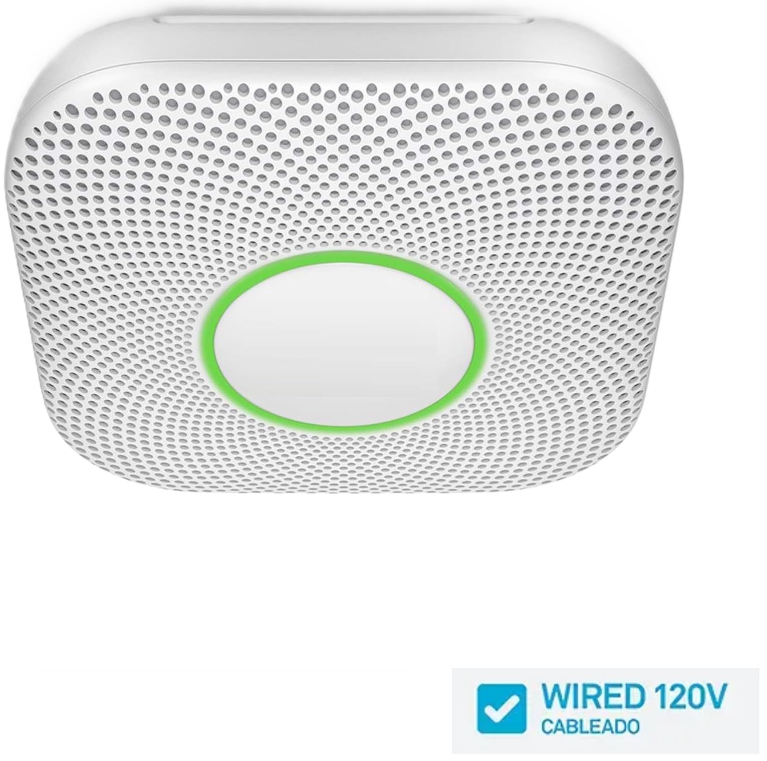 Google Nest Protect 2nd Generation Smart Smoke/Carbon Monoxide Wired Alarm, Hardwired Smoke and Carbon Monoxide Detector - Lifespan May Vary