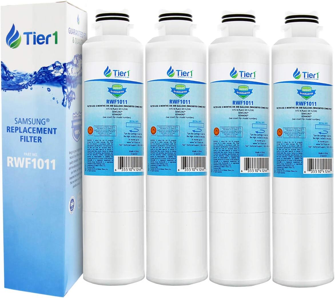 Tier1 DA29-00020B Refrigerator Water Filter 4-pk | Replacement for Samsung DA29-00020A, HAFCIN/EXP, HAF-CIN, 46-9101, DA97-08006A-B, WSS-2, WF294, Fridge Filter