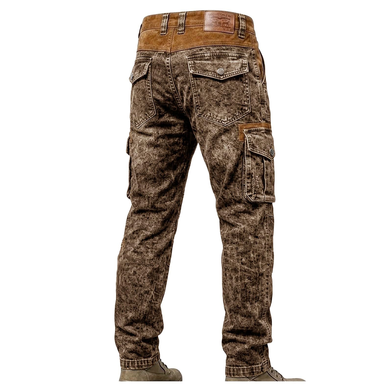 Arbeitshosen Herren Cargo Wanderhose Vintage Cargohose Mit Vielen Taschen