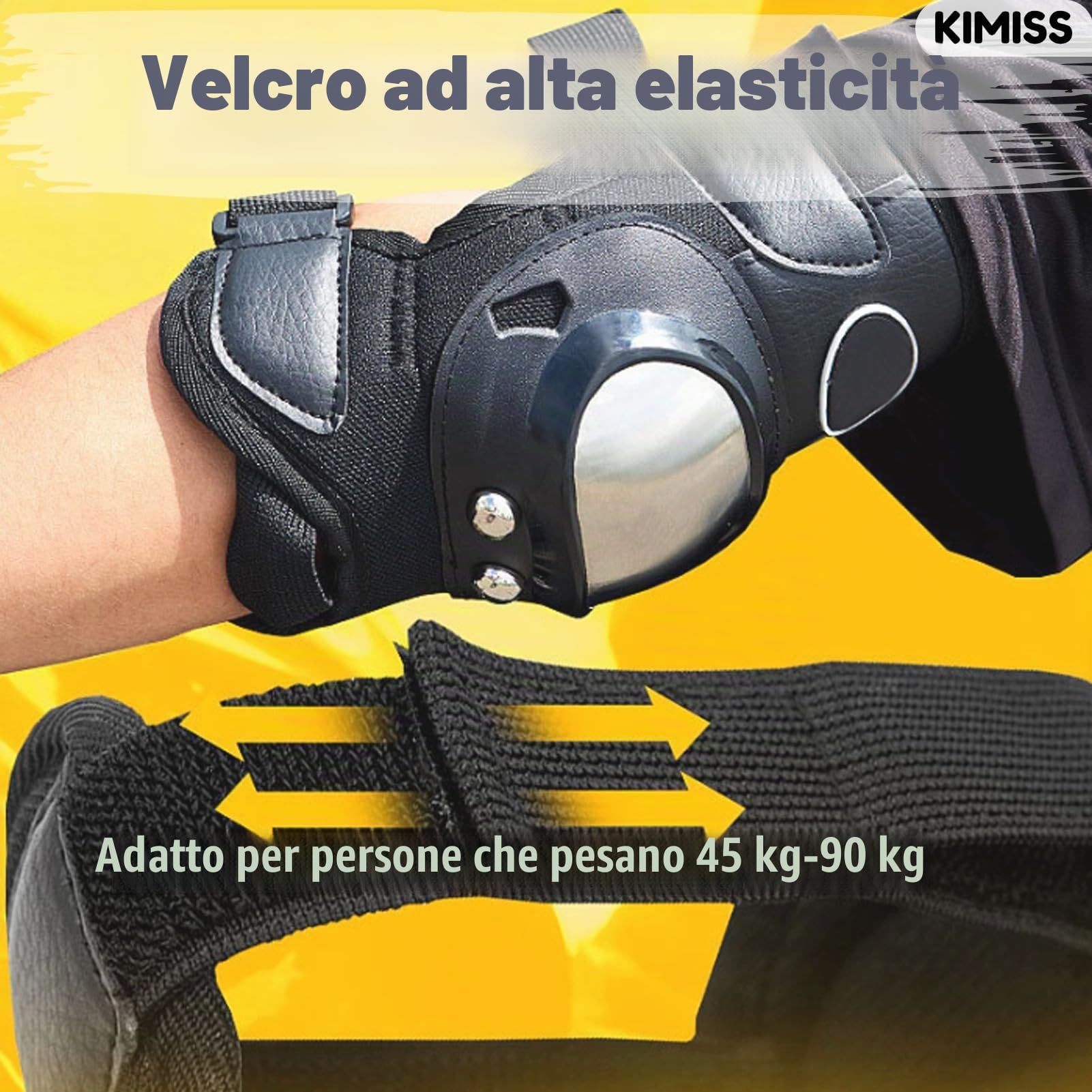 KIMISS 2 pezzi Ginocchiere Motocross Adulti Acciaio Inox - Parastinchi ATV/Moto con Cinghie Regolabili, Leggero & Antiumido (Nero)