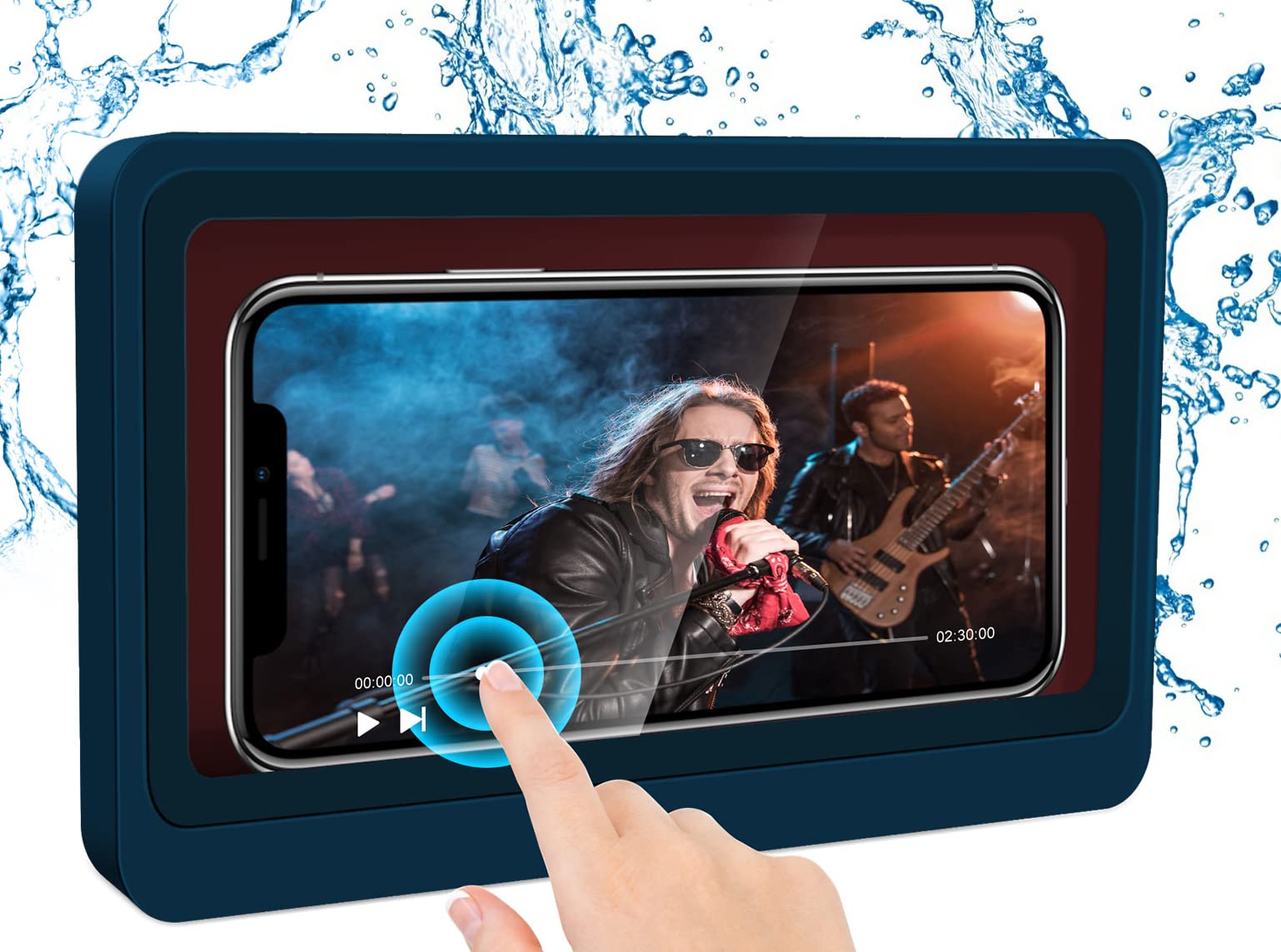 Shower Phone Holder Waterproof Case Anti Fog Touch Screen Wall