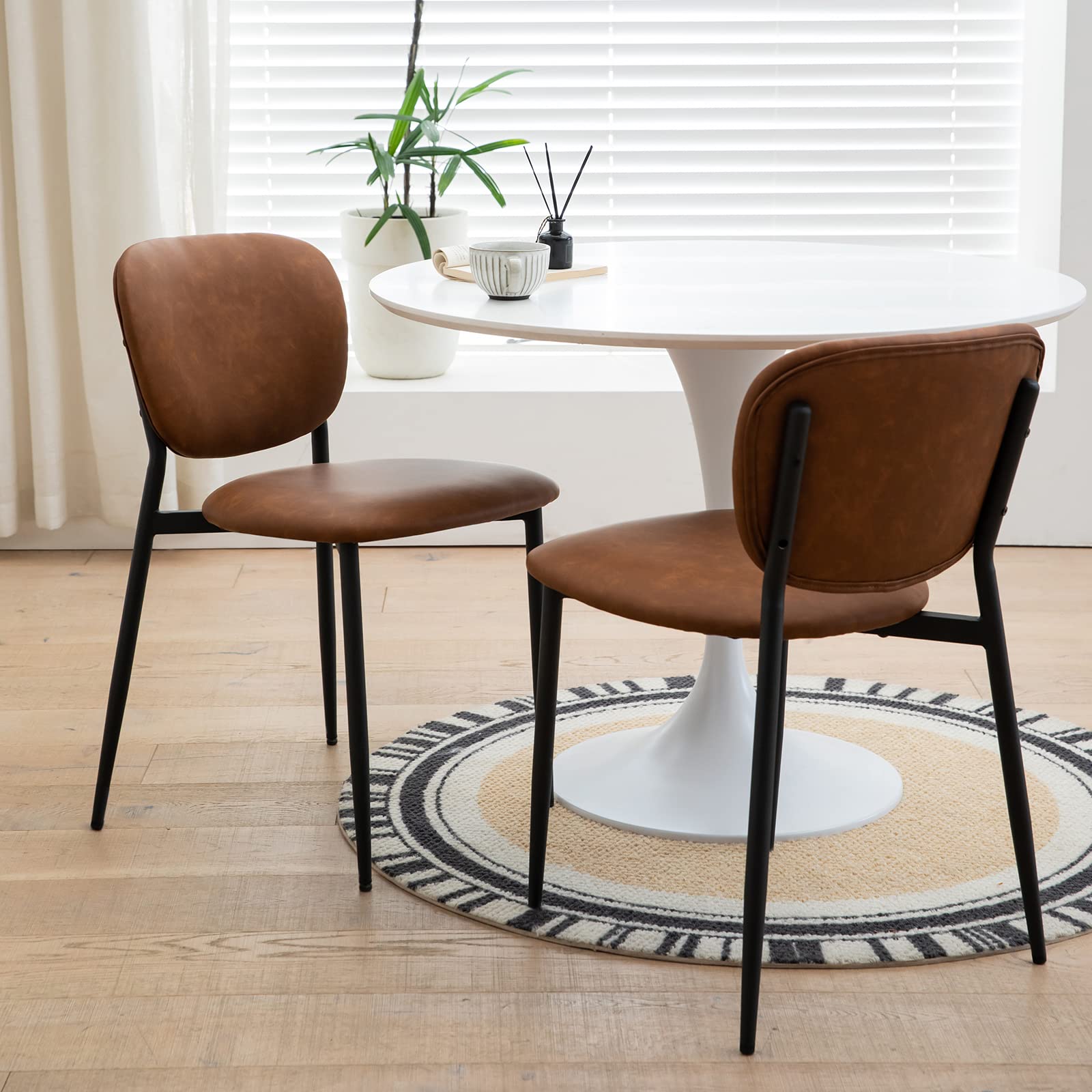 Amazon｜MFFM レザー布張りモダンダイニングチェア 2個セット