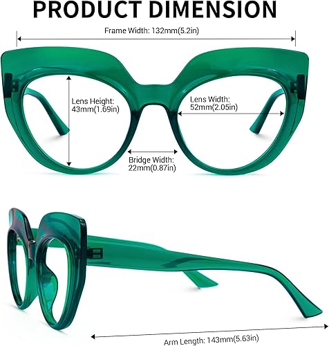 Miniatura 10 de Zeelool Gafas de bloqueo de luz azul ojo de gato para mujeres elegantes gafas gruesas Depp OP01884