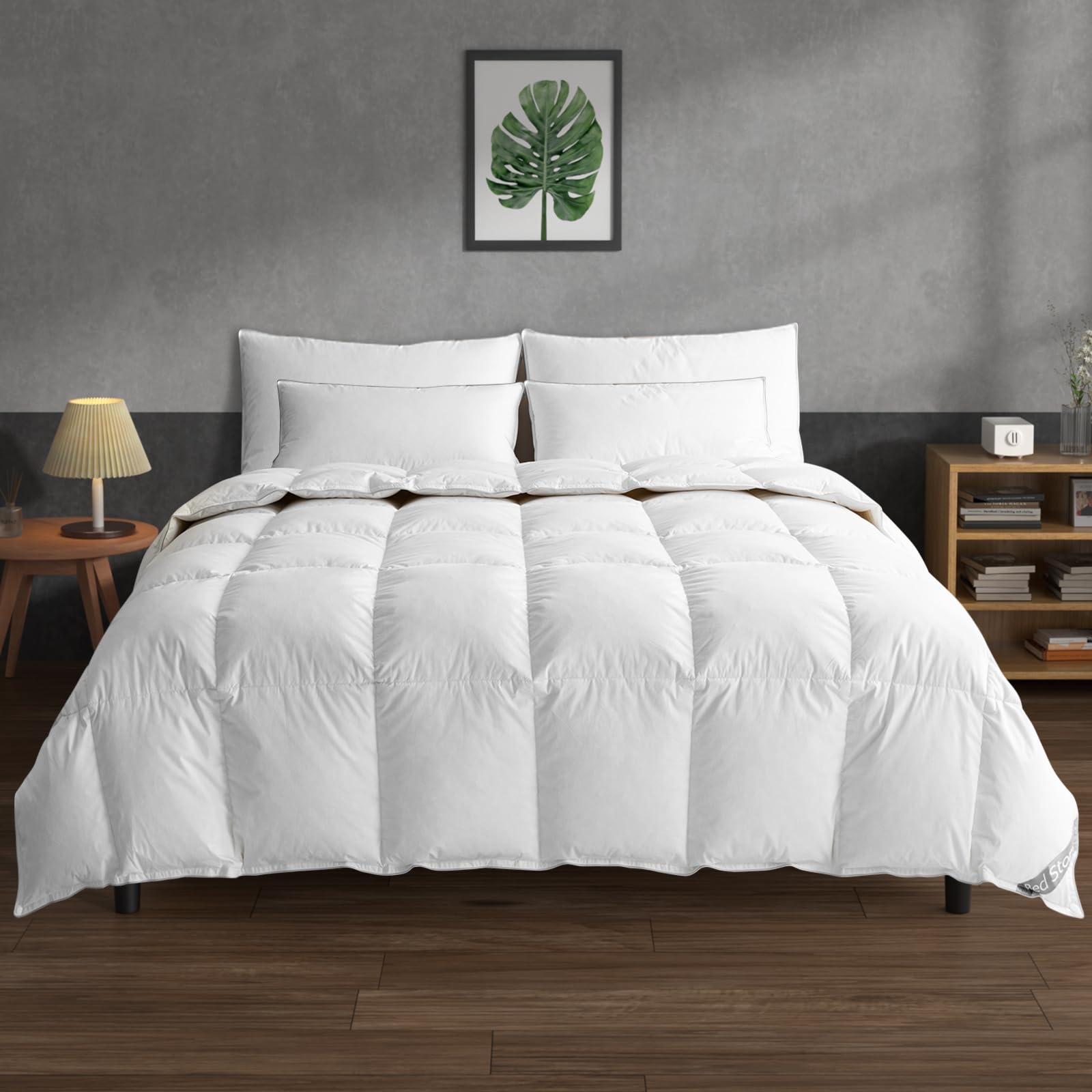 BedStory Daunendecke 135x200, Ganzjahres Bettdecke mit 1215g Daunen und Federn Füllung, 100% Bauwolle Daunendecke 450gsm, Oeko-TEX und RDS Zertifiziert