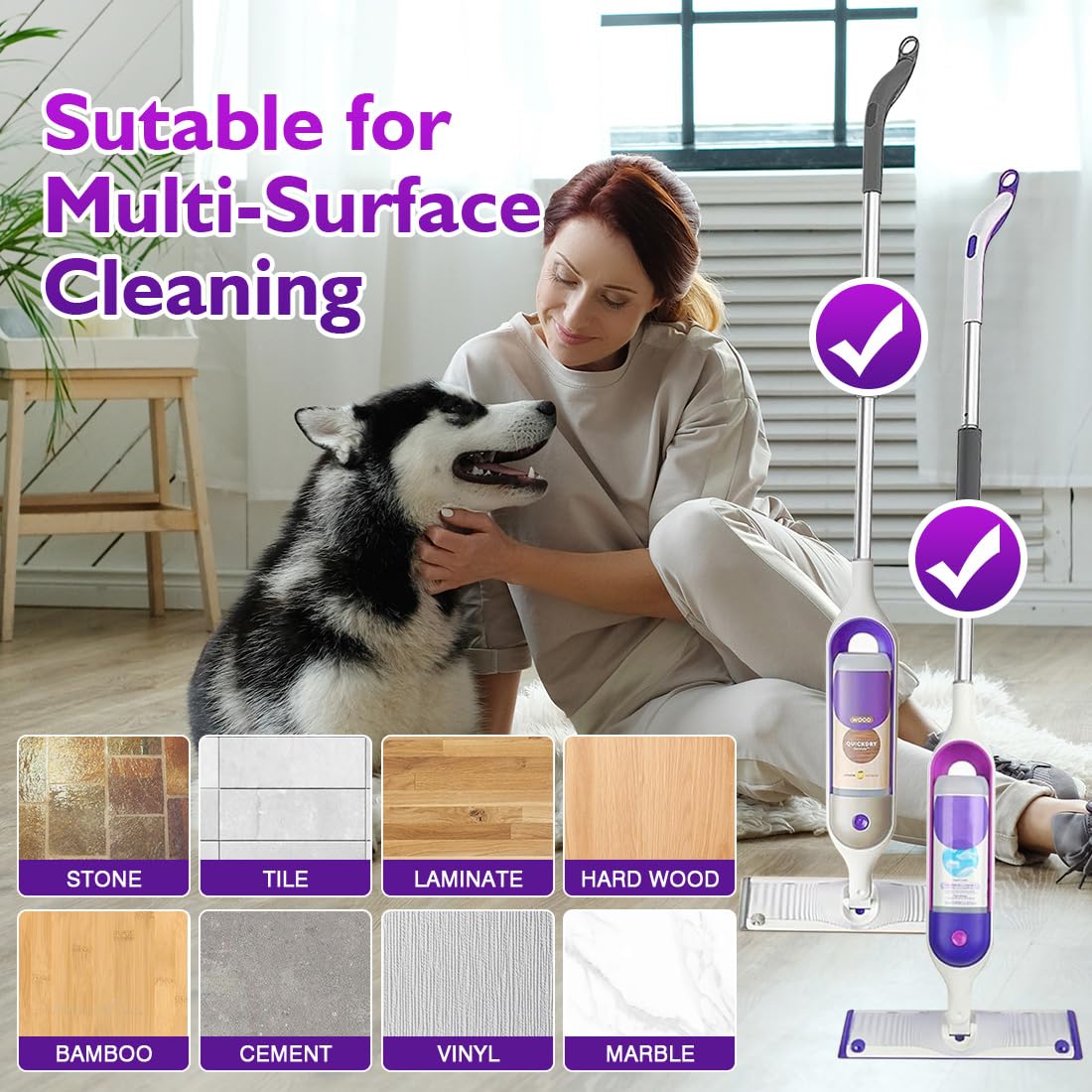 UNIMADE Almohadillas reutilizables para mopa Swiffer PowerMop, paquete de 8 almohadillas de microfibra para mopa de 13 a 15 pulgadas, almohadillas lavables de repuesto para la mayoría de tipos de
