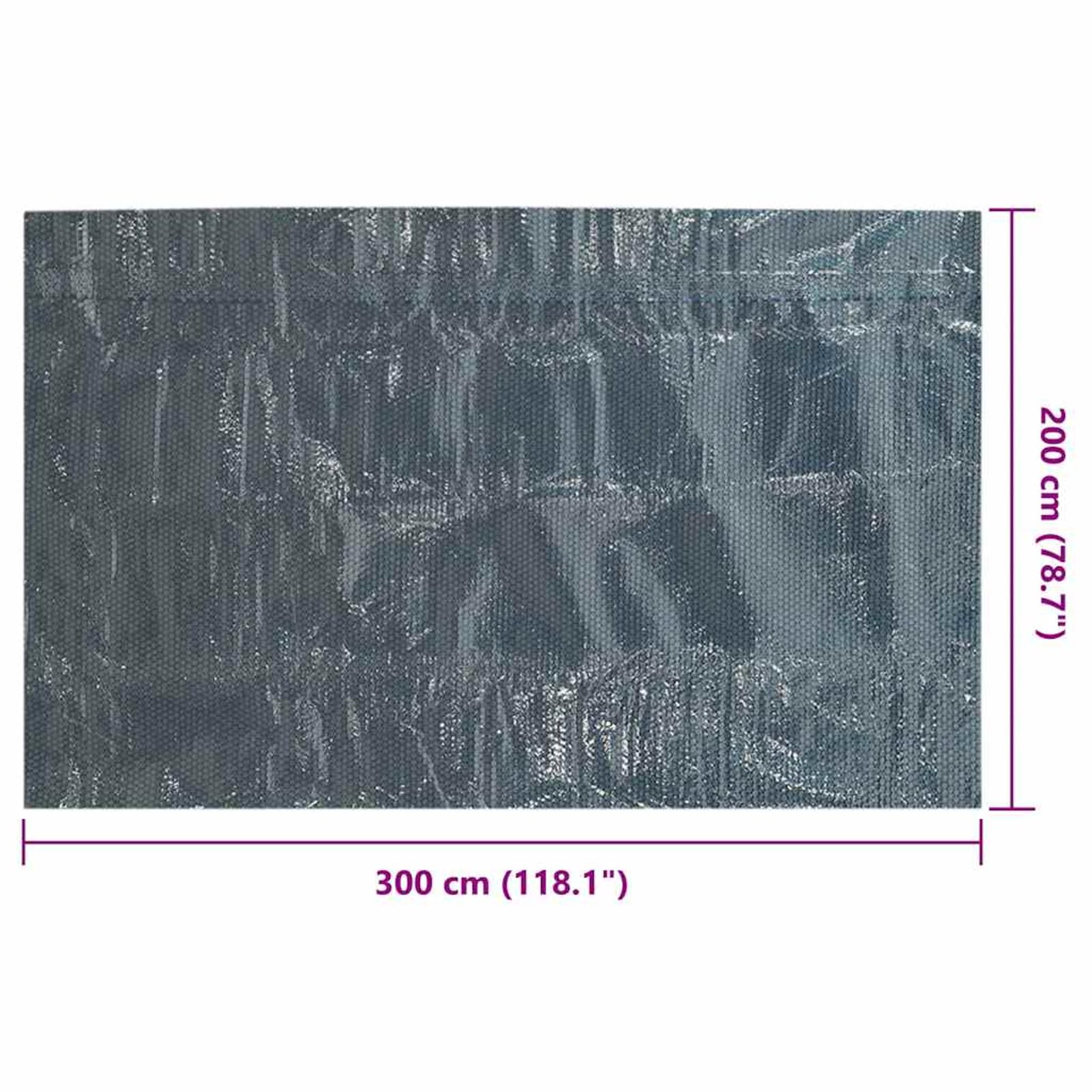 Telone solare per piscina, 300 x 200 cm, pellicola di polietilene spessa con camere d'aria, 110 micron, per aumentare la temperatura dell'acqua e risparmiare sostanze chimiche