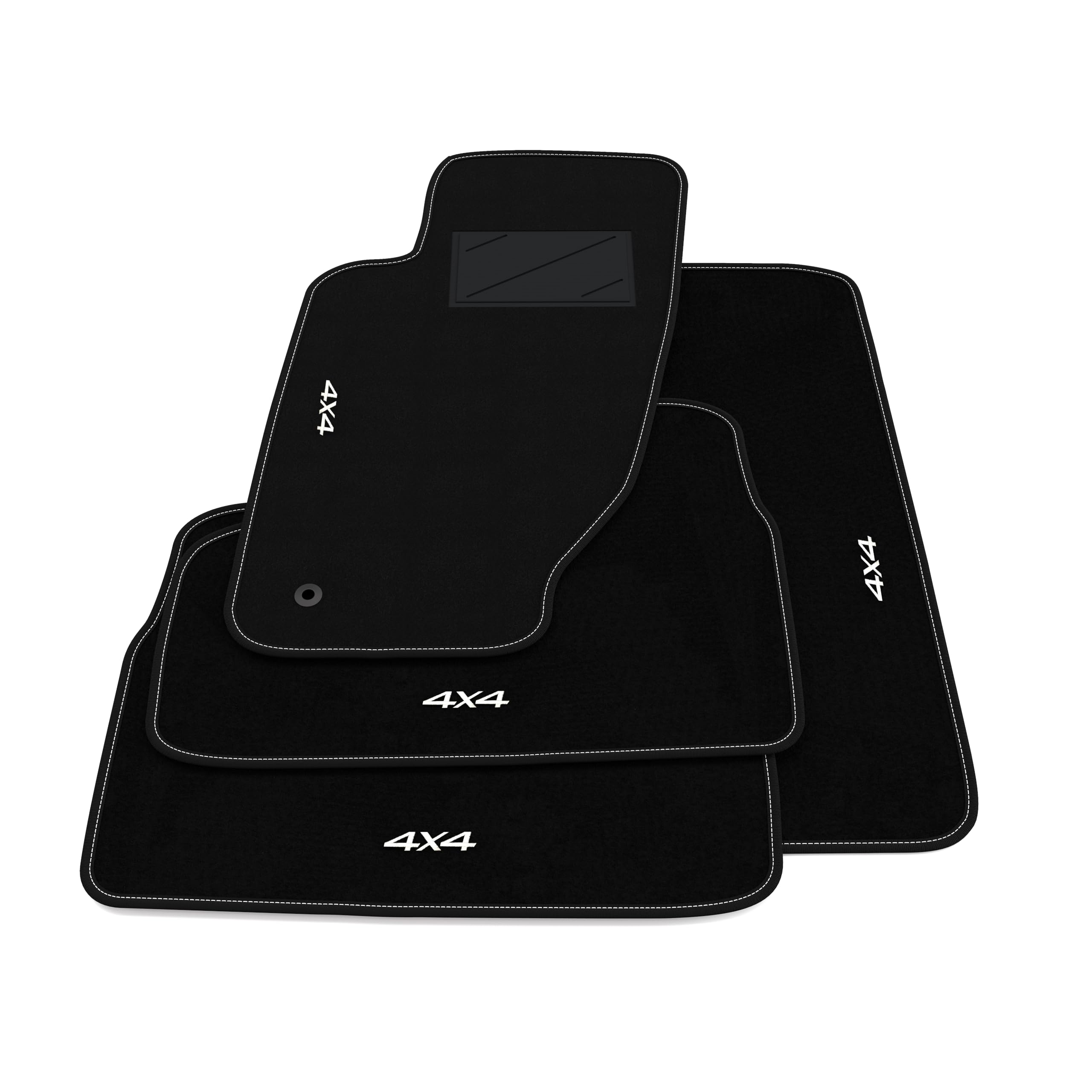 Tappetini compatibili con Jeep Cherokee KJ Sport 2002-2007, ricamo 4x4, kit tappetini auto personalizzati, set tappeti in moquette, tappeto auto