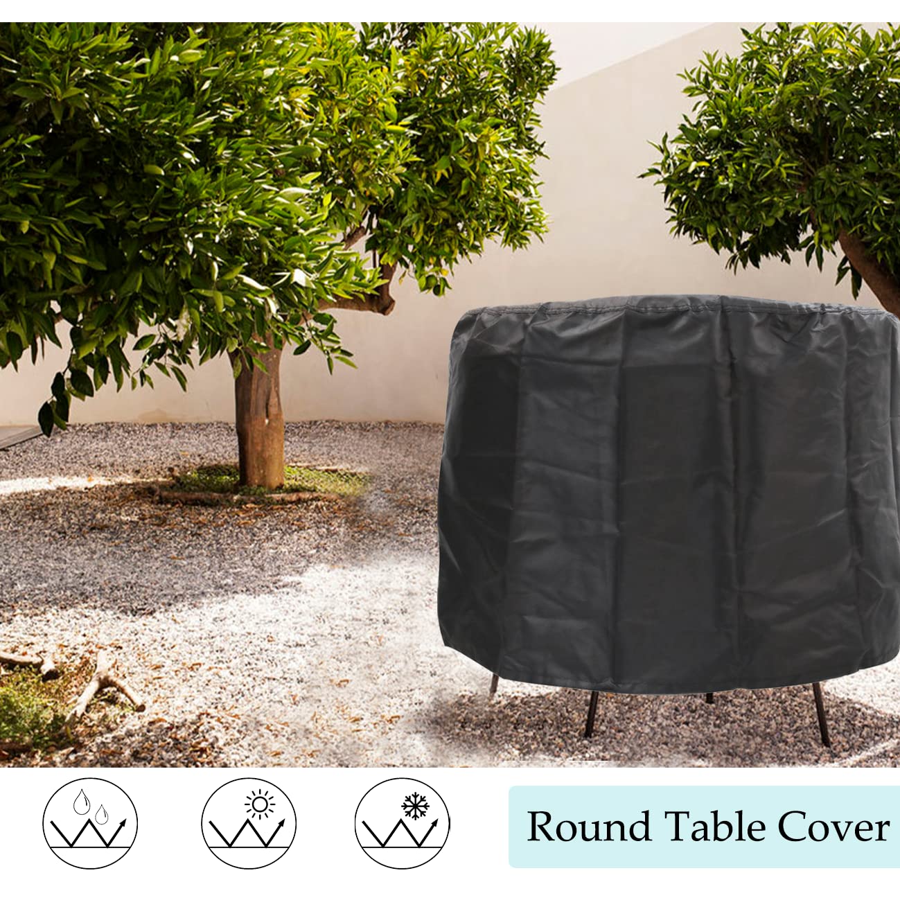 J&C 47x 29 in Patio Furniture Covers 420D Outdoor Table Cover Outdoor Furniture Cover Waterproof Outdoor Table Cover Round Large Patio Patio Furniture Cover Patio Covers for Outdoor Furniture