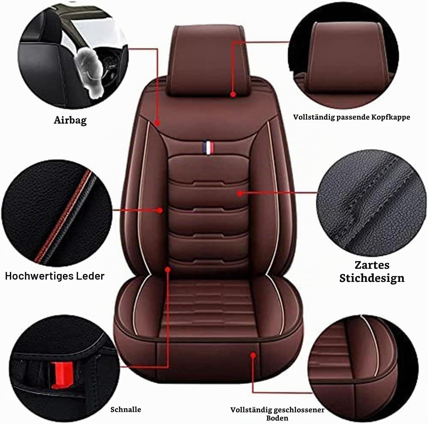 Auto Sitzbezüge für Nissan X-Trail T33 2021-2024, Leder Autositzbezüge Sets, 5 Sitzer Schonbezüge Sitzschoner Vorne Hinten Wasserdicht Sitzauflage Accessories(E)