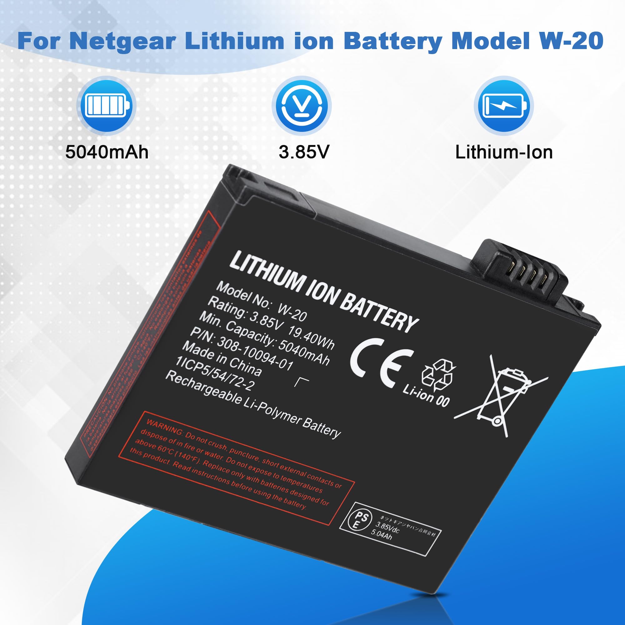 Amazon.com: for Netgear Lithium ion Battery W-20 - for Netgear