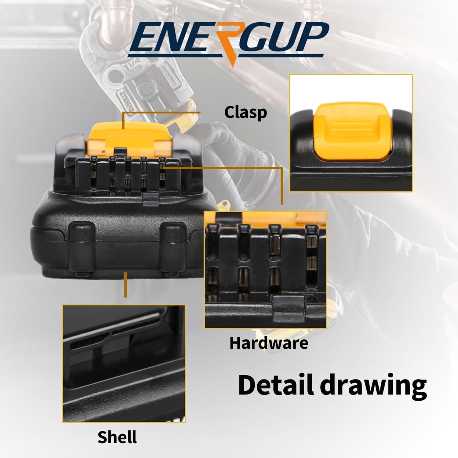 energup 4Pack DCB120 Replacement for Dewalt 12V Max Battery 4Ah, Compatible with DCB120 DCB121 DCB123 DCB122 DCB124 DCB125 DCB127, for 12Volt Dewalt 12V Lithium Batteries