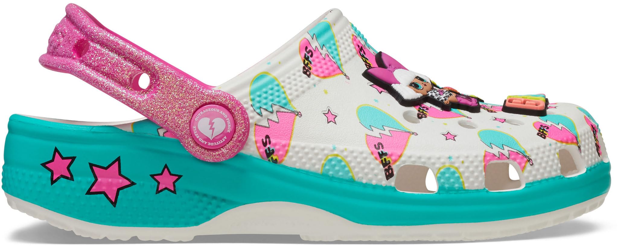 Klapki dziecięce Crocs LOL SURPRISE BFF CLASSIC CLOG, kolor turkusowy