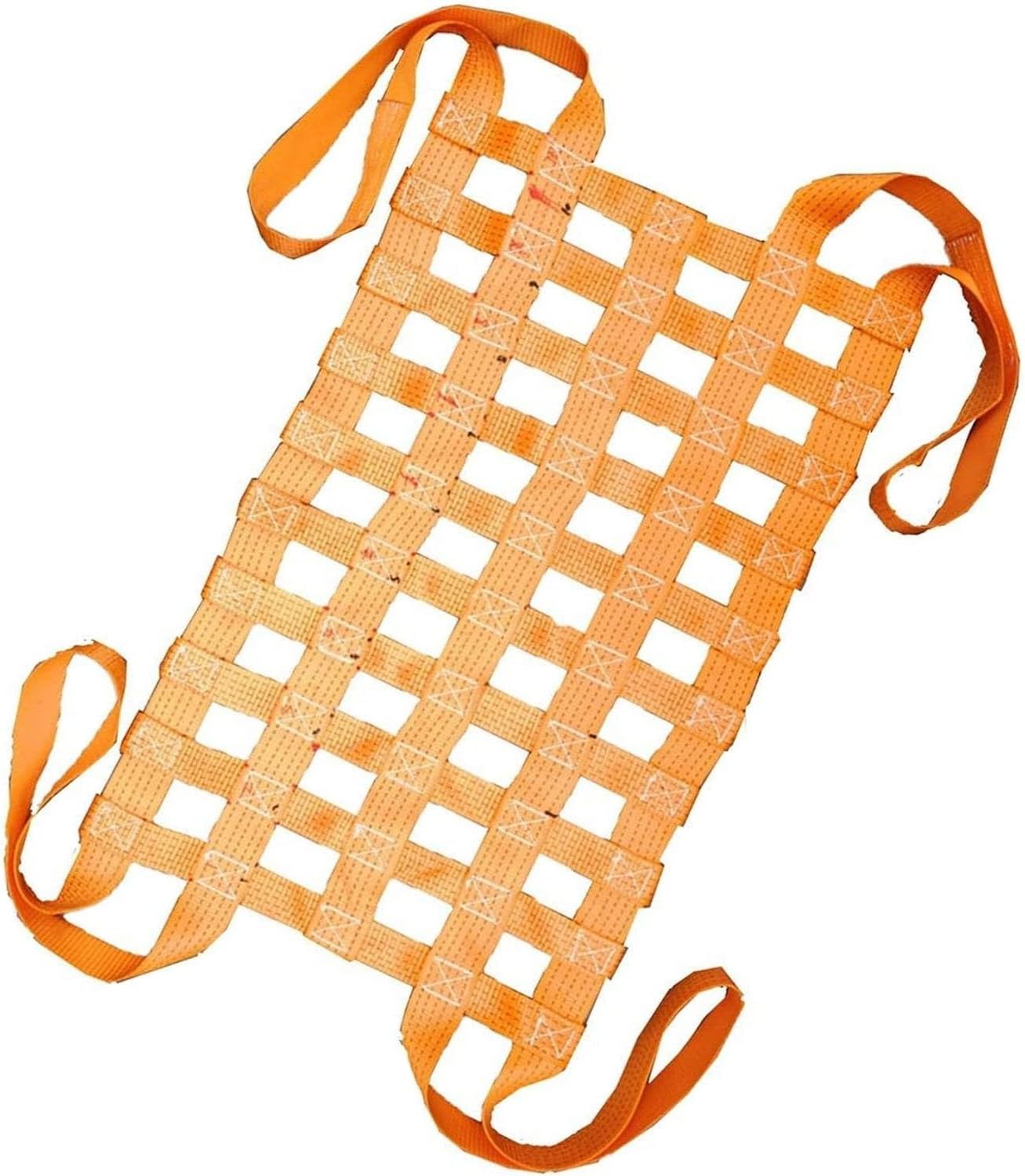 Sangle de levage de sécurité, sangles de levage pour la construction, le gréement, les appareils de travail mobiles pour le chargement et le déchargement de (4 x 4 m/maille 20 cm/charge 3,5 t)