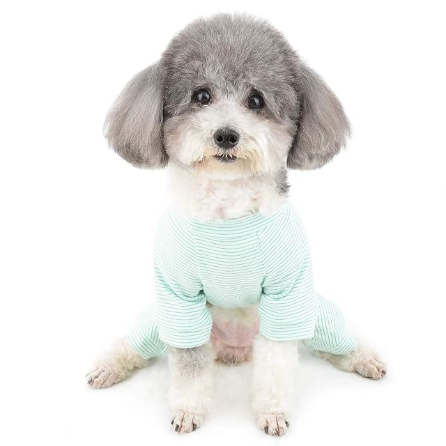Foto 8 de 8 de Zunea Pijama para Perro Pequeño Pijama de Algodón Suave para Dormir Ropa de Cachorro Mono Mamelucos…