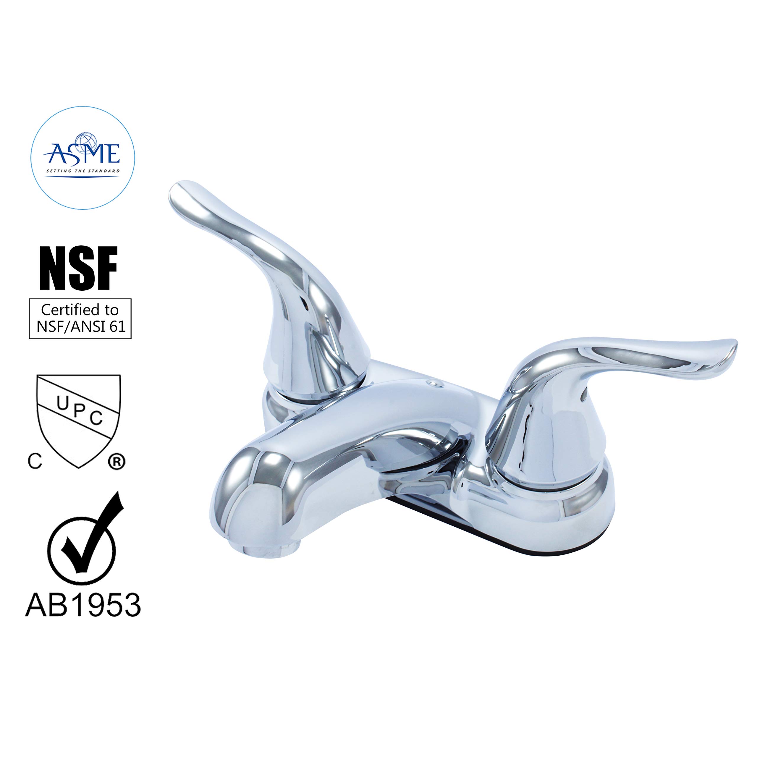 WMF-4224EUW-CP - RV Lavatory Bathroom Faucet Double Handle Washerless Cartridge Less Pop-up Chrome Plating Over ABS Plastic — view 8