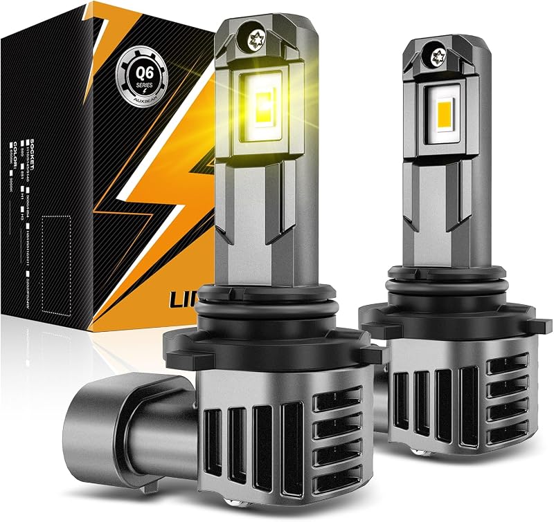 Faróis de neblina LED Auxbeam Q6 9006 amarelo-dourado 3000 K – Par