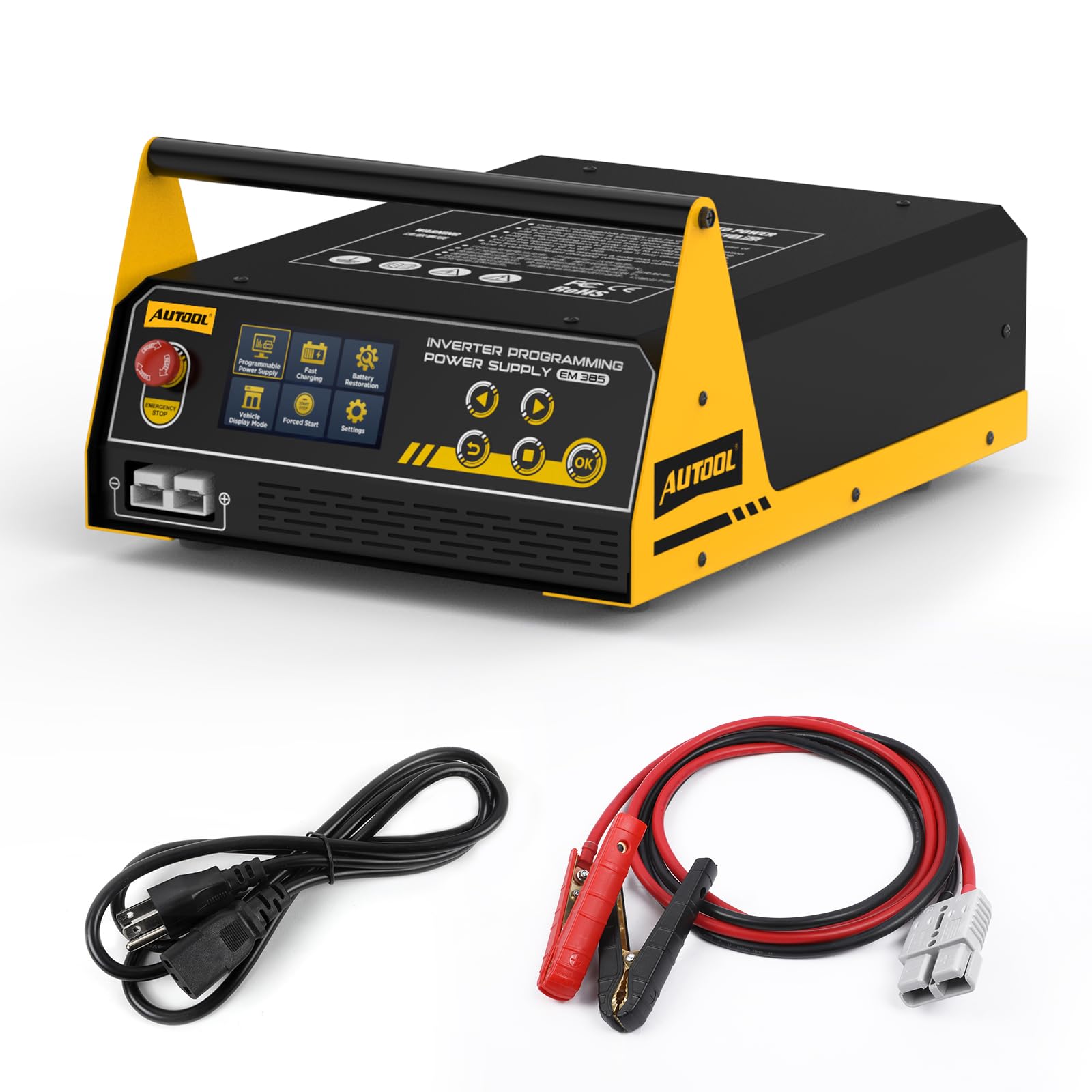 AUTOOL Cargador de Baterías para Automóviles Fuente de Alimentación Programable (EM385)