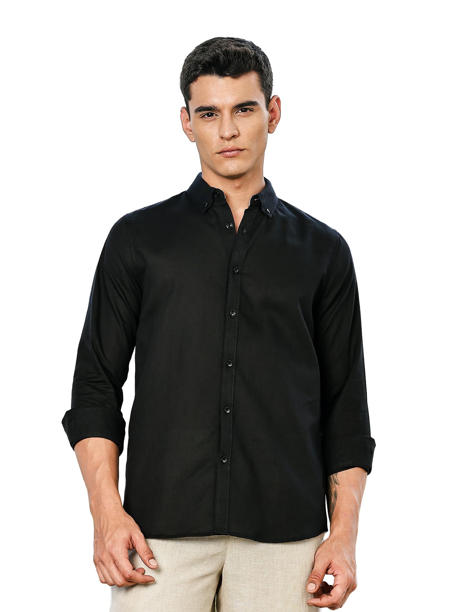 thomas scott Men's | Linen Blend | Solid | Premium Cotton Linen Blend | Full Sleeve | Casual Shirt for Men-picture-33