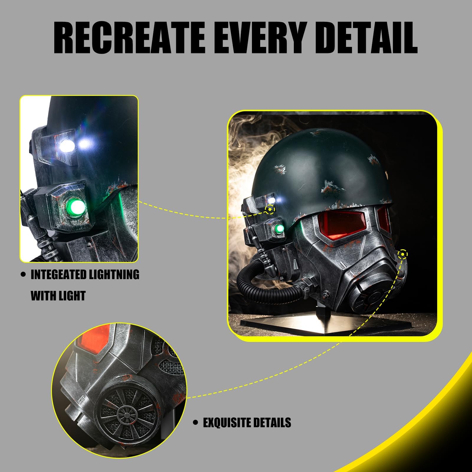 Casco per cosplay di Halloween, maschera avanzata NCR Armatura Casco Cosplay Maschera in Resina Maschera Completa Testa per Uomini e Donne Accessori da Collezione Prop