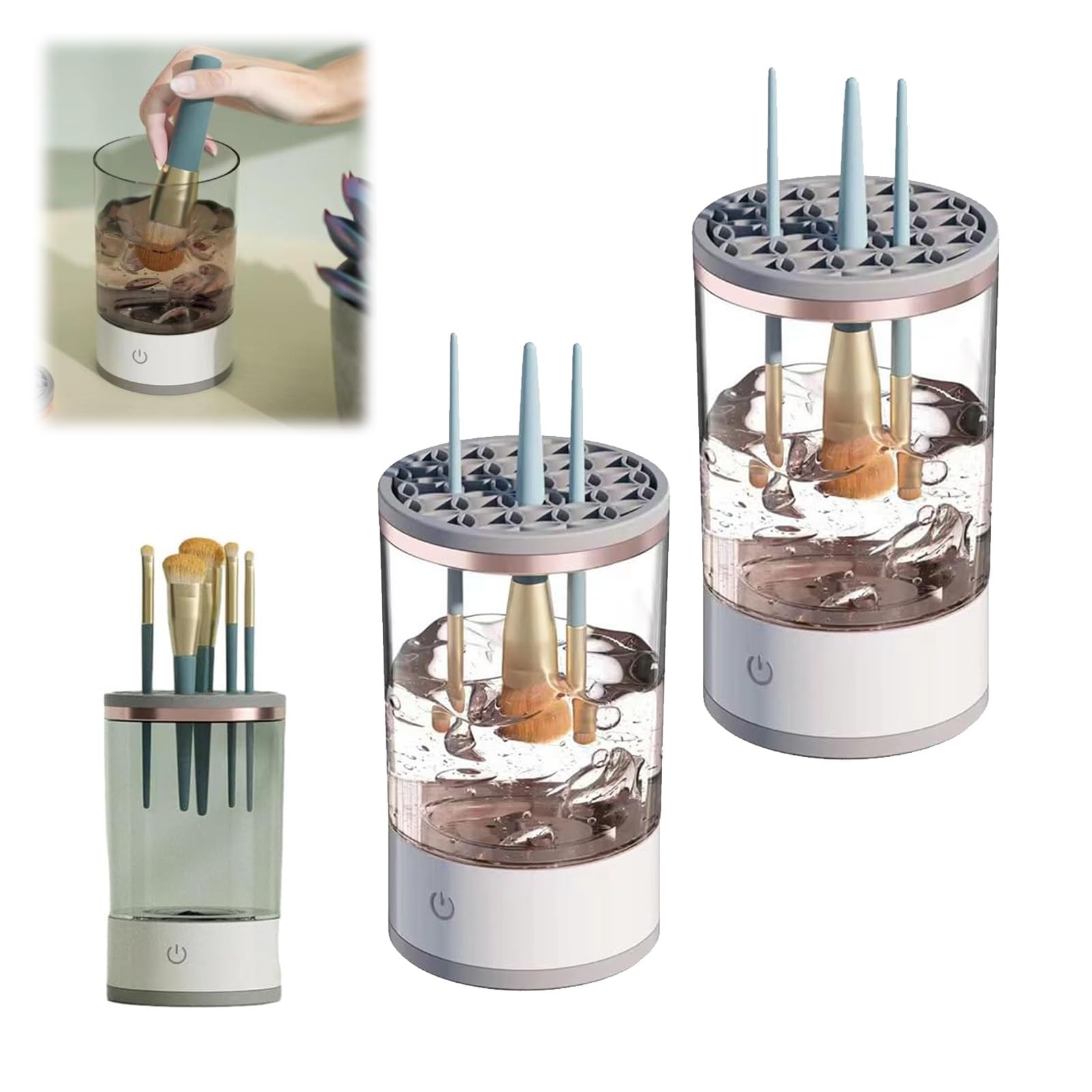 Macchina for pulire i pennelli for trucco, Pulitore for pennelli for trucco Brushy, Pulitore for pennelli for cosmetici Brushly Pro, Pulitore for pennelli for trucco con rotazione automatica ( Size :