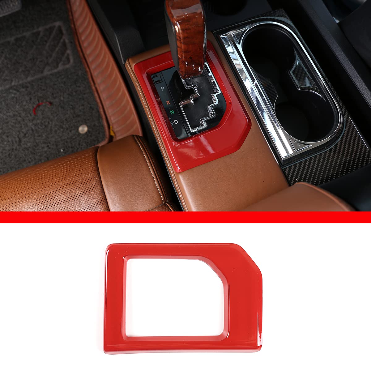 LLKUANG for Toyota Tundra 2014-2021 ABS Center Console Gear Shift Panel Frame Trim Car Accessories (Red)