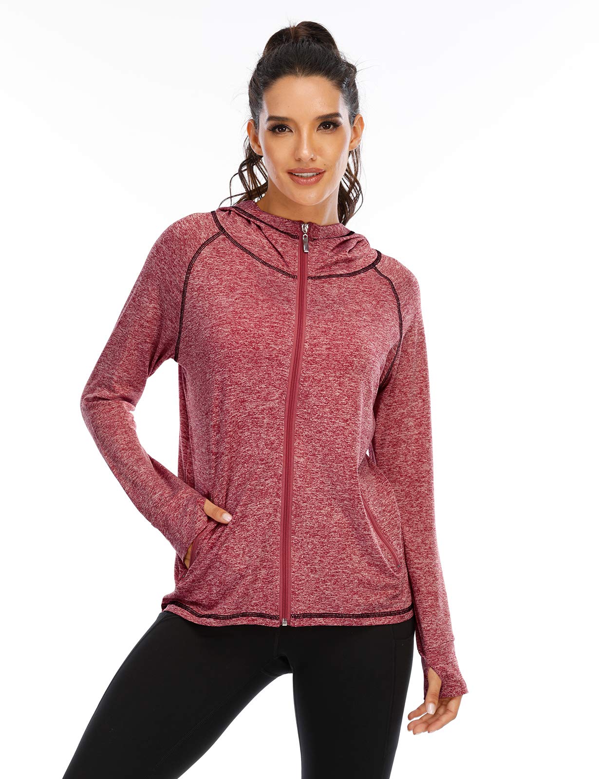 Track Jacket Women's Winter Coats With Thumb Holes Workout