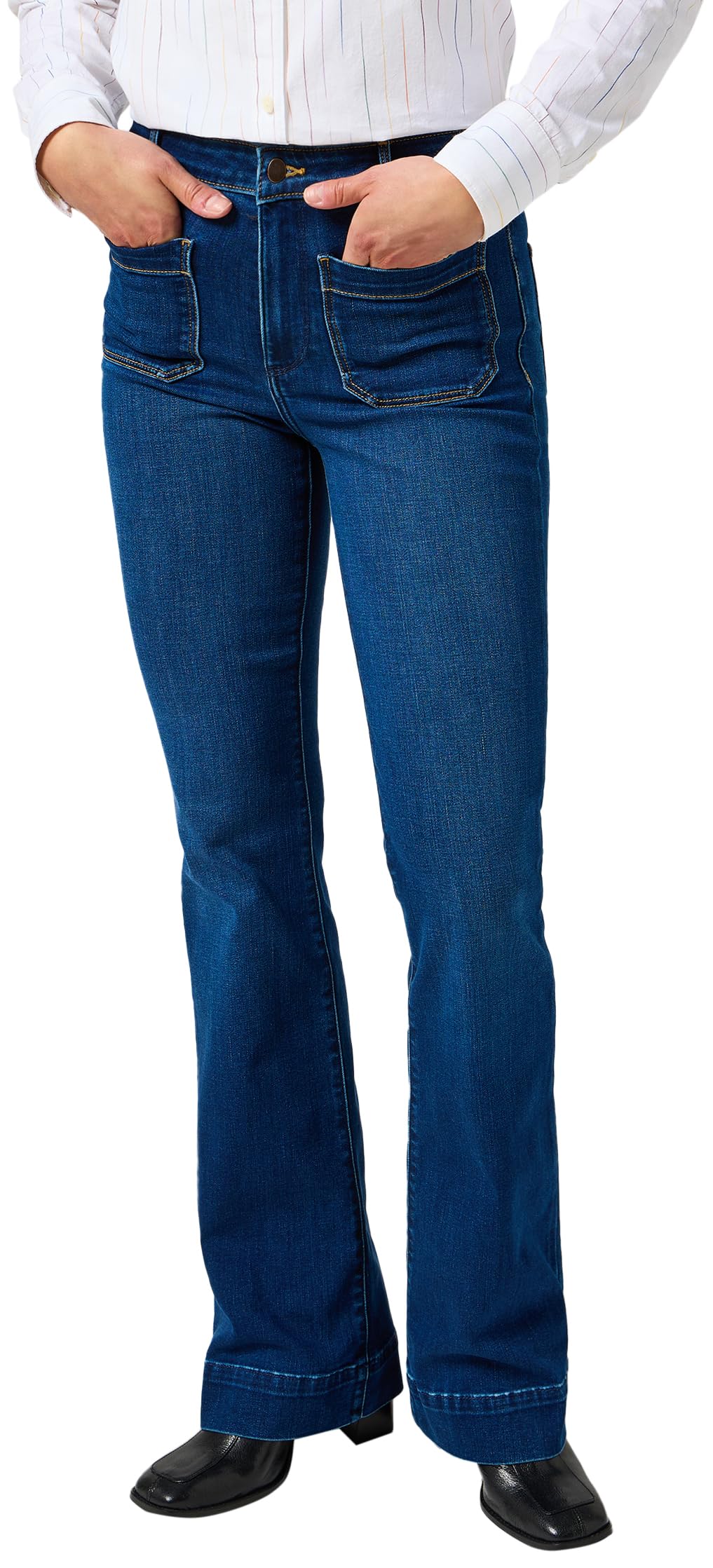 Wrangler Women's Flare Jeans, Traditional Indigo, 29W x 30L