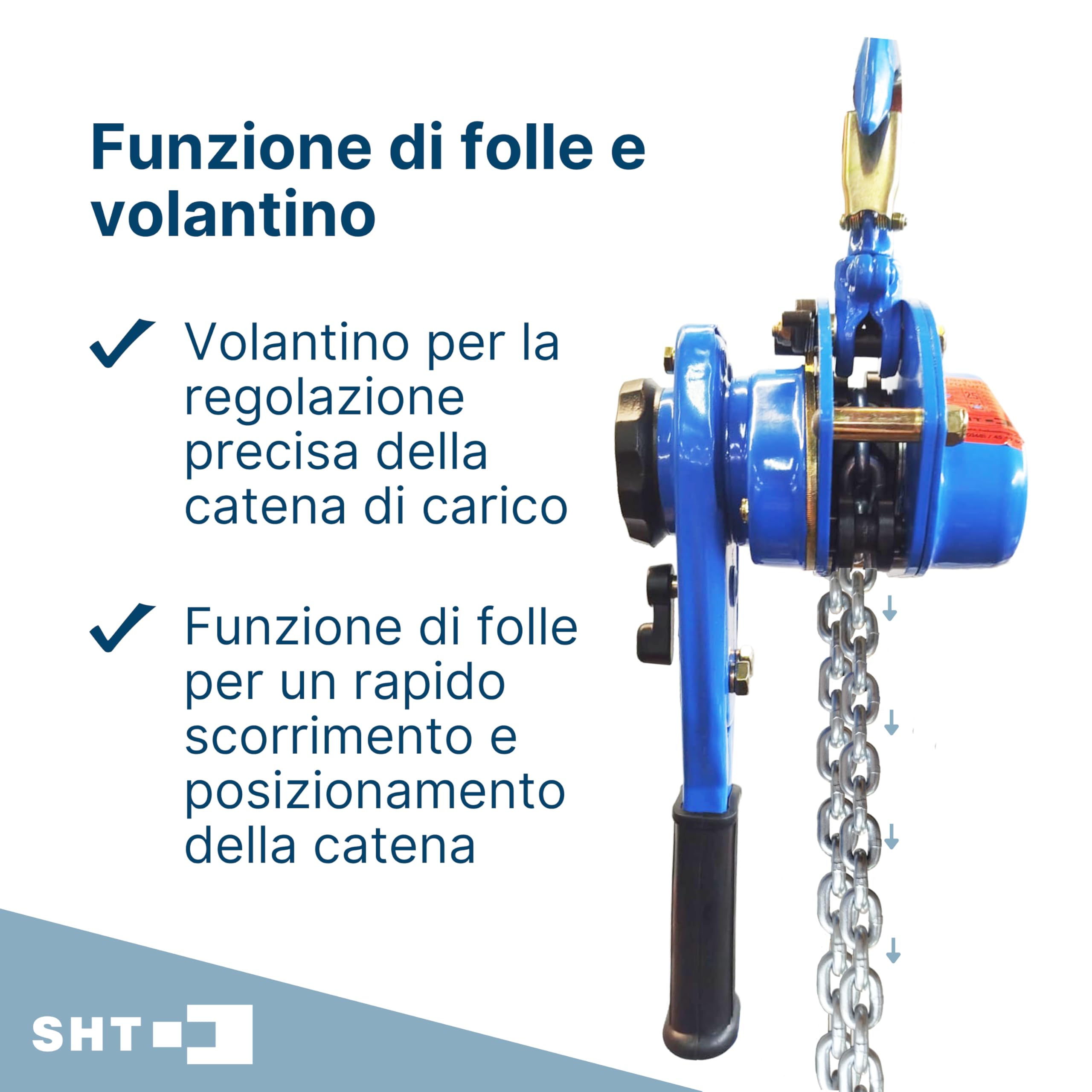 SHT, trazione a cricchetto, sollevamento, capacità di carico: 6000 kg, altezza di sollevamento: 4 m