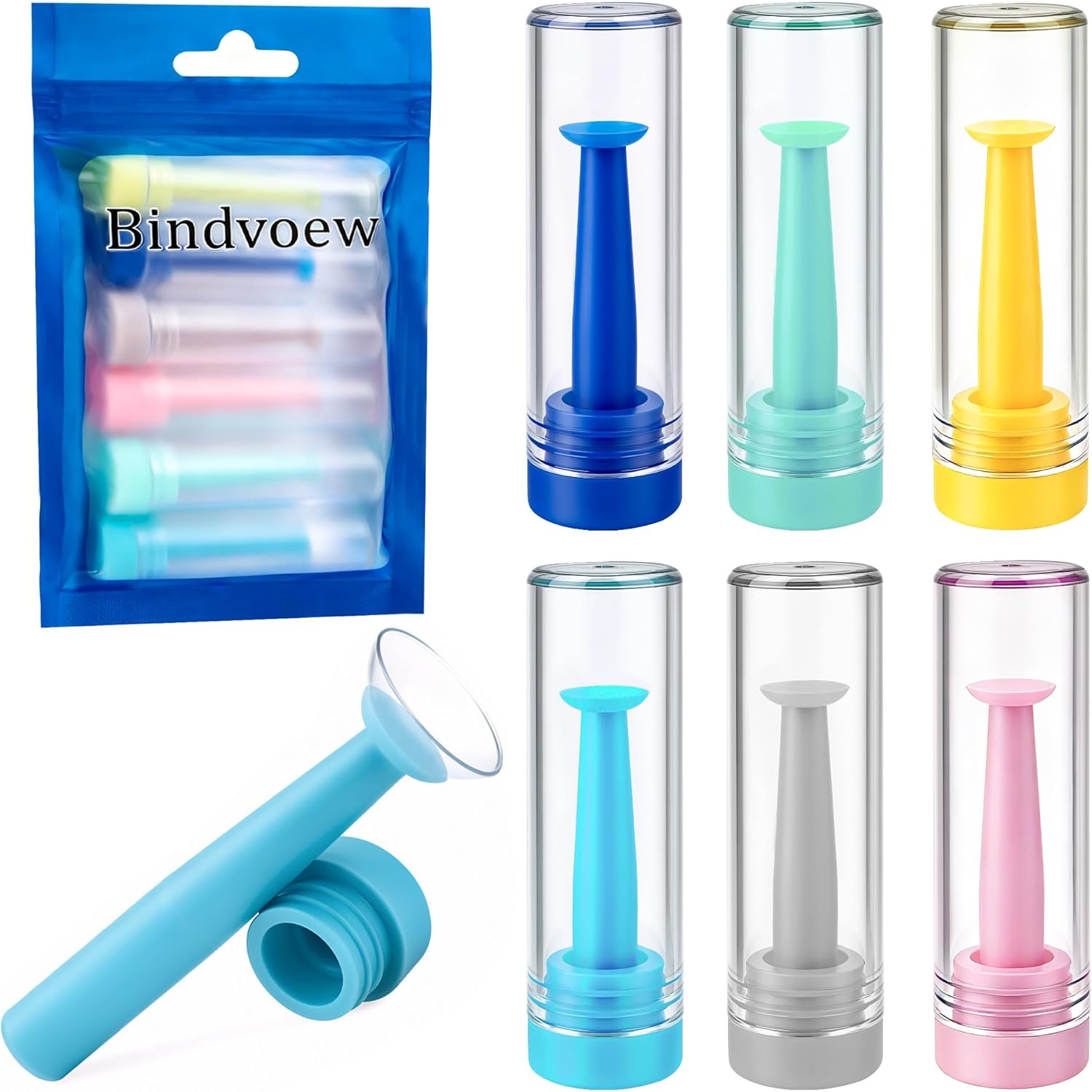 6pcs Silicone Contact Lens Remover Tool,Portabl 6 Colors Hard Contact Lens Applicator for RGP & Scleral Lenses with Sanitary Cases- Plunger Suction Cup (Multicolor)