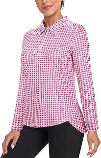 Tanst Sky Women's Golf Shirt UPF 50+ Long Sleeve Quarter Zip Pullover Athletic Hiking Workout Tops