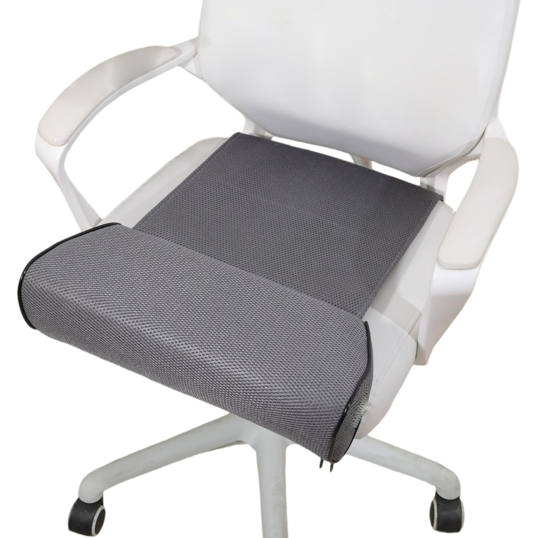 Extension de siège de voiture gris : oreiller respirant et support jambe réglable