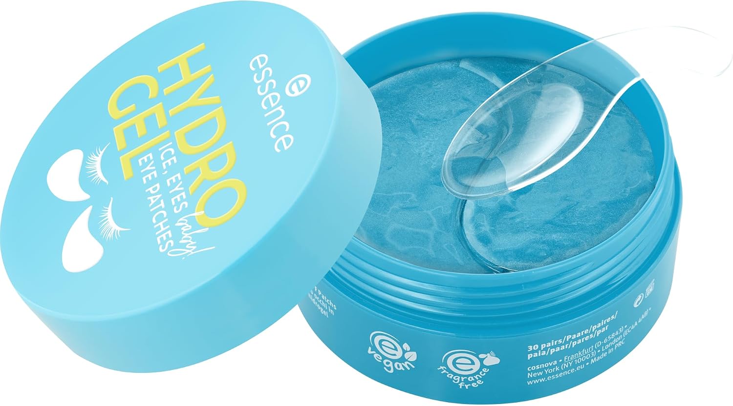 essence Пачки для глаз HYDRO GEL eye patches ICE EYES baby 30 пар увлажнение охлаждение с блестками 30 пар