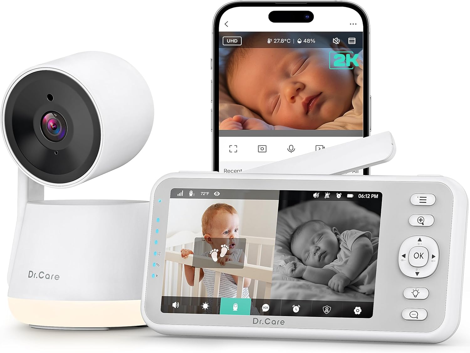 Dr.Care LumiView 5-Inch 2K WiFi Video Monitor with Camera