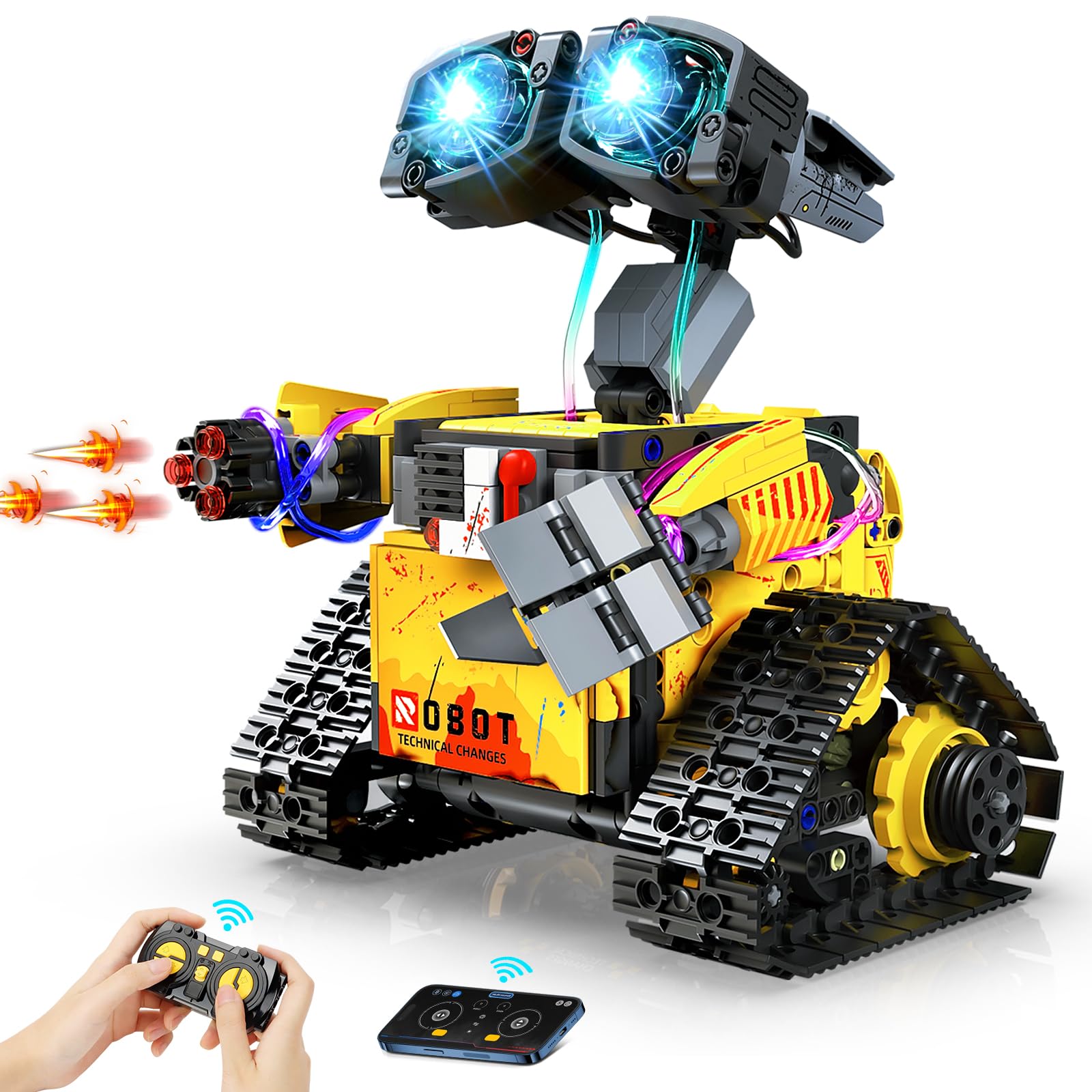 YOOHBERRYS Technic Robot Pilot dla dzieci, 5 w 1 Programowalny zestaw konstrukcyjny robota z aplikacją i pilotem zdalnego sterowania, prezent edukacyjny dla chłopców i dziewcząt w wieku od 6 do 12 lat