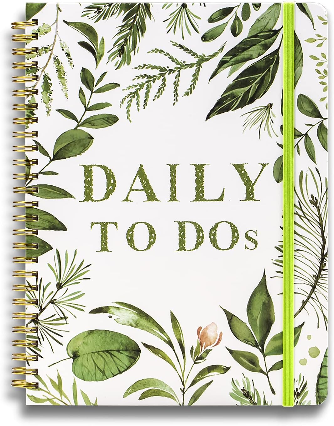 UtyTrees Daily Planner Undated: 5.7"x8.5" Daily To Do List Notebook, Efficient Life Planner, Daily Journal with Inner Pocket, Meals Planner, Office Organization Notebooks for Women, Green