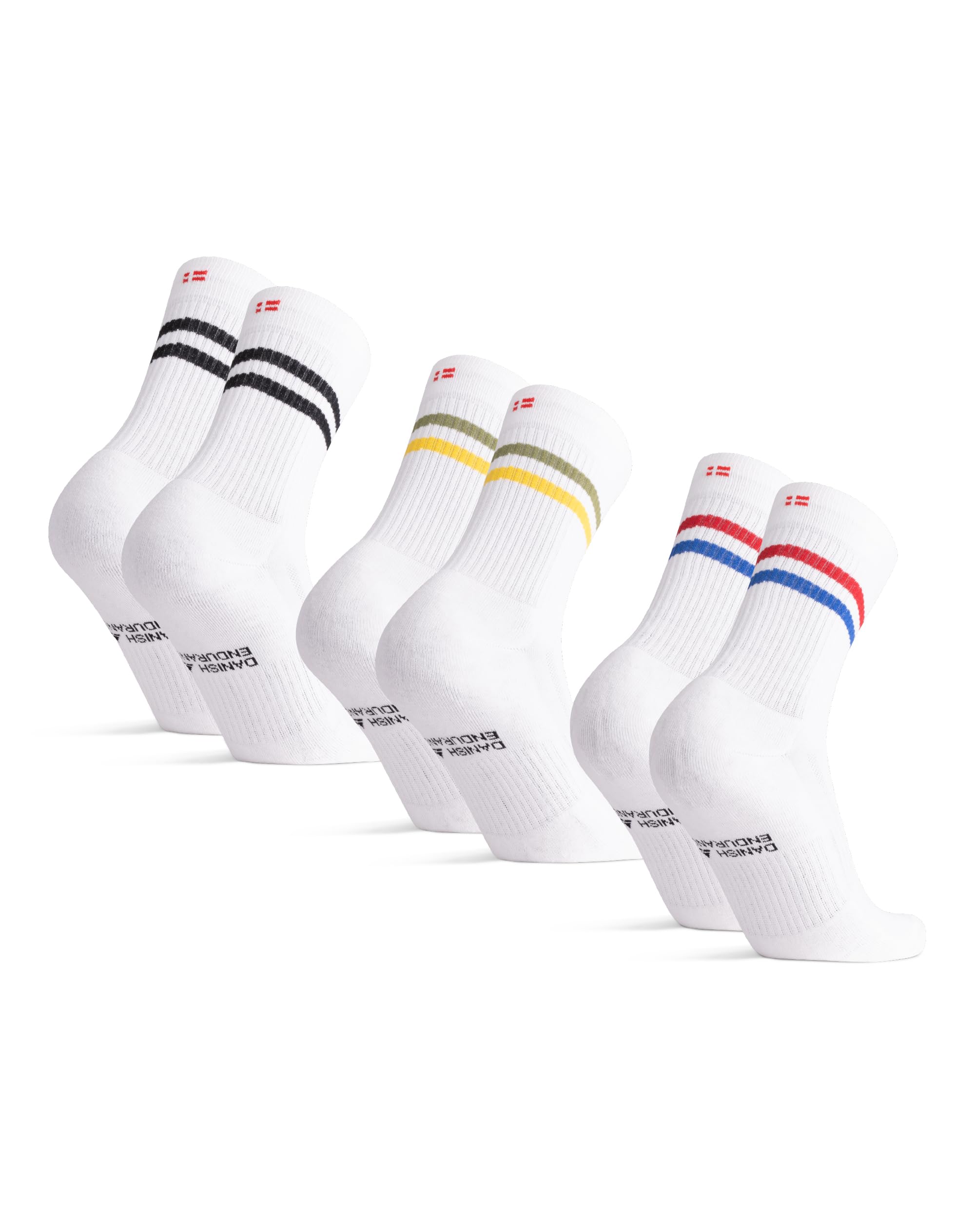 DANISH ENDURANCE Cotton Crew Socks for Men &amp; Women, Breathable 3 &amp; 6-Pack