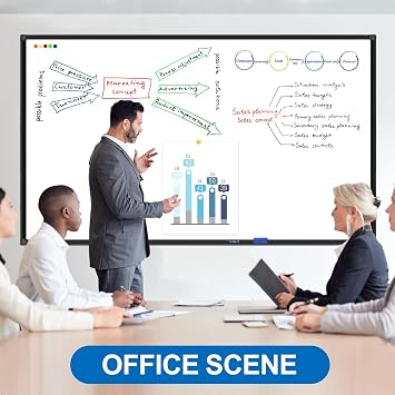 H-Qprobd 6'x4' Large Magnetic White Board Dry Erase Whiteboard with Black Aluminum Frame, 72X48 Magnet Presentation Wall Boards for Office, Classroom, School, Home