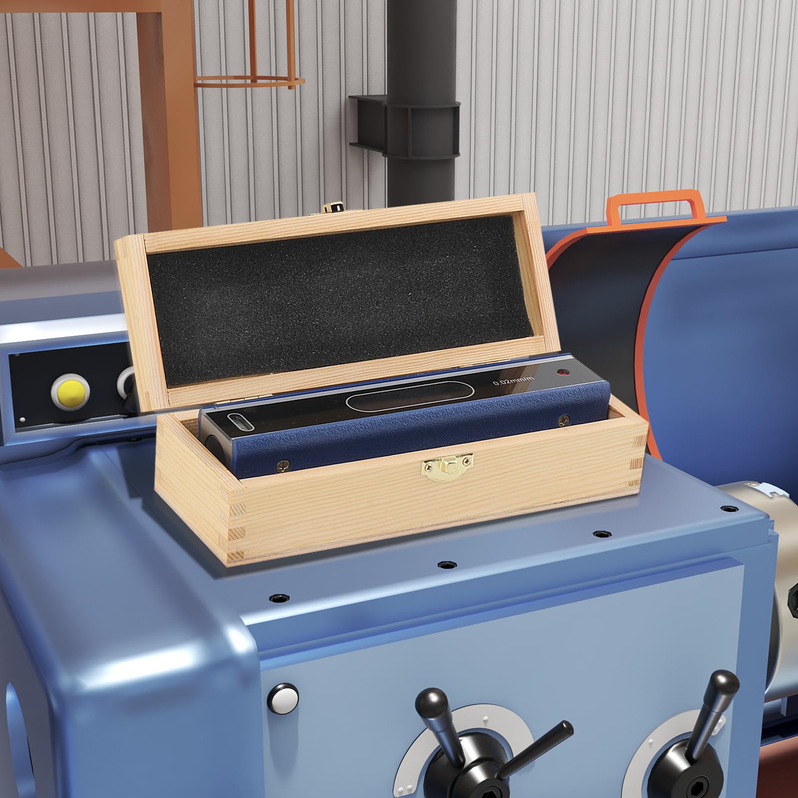 10" Master Precision Level, Livello di striscia ad alta precisione 0.02mm 200mm livello di montaggio in acciaio industriale, Livella Lineare di Precisione con custodia in legno
