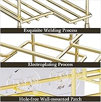 Vista 5 de Linkidea Soporte para cepillo de dientes de montaje en paredencimera para ducha, soporte para pasta de dientes de acero inoxidable, organizador de 3