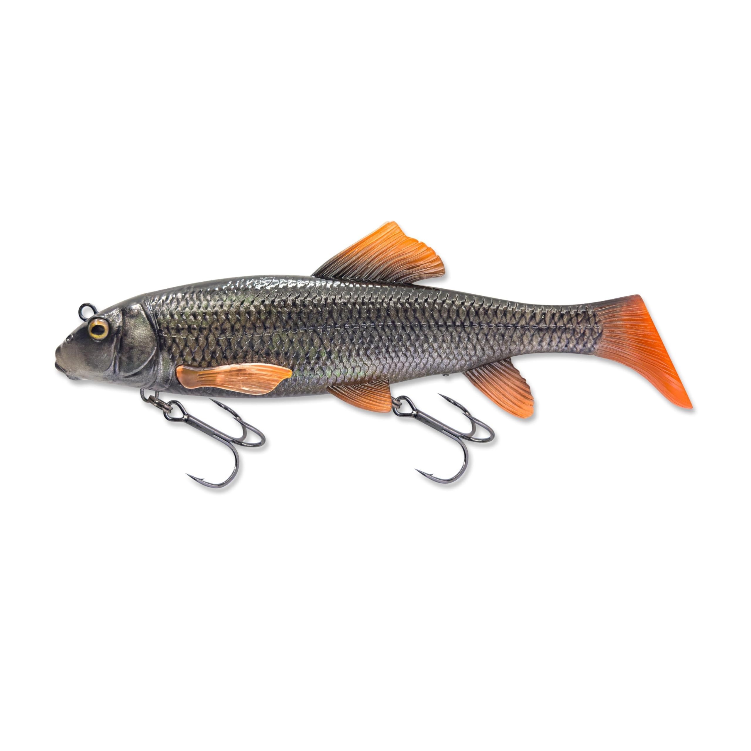 Savage Gear Przynęta wędkarska słodkowodna, przyssawka 3D, czarna/pomarańczowa, 30,5 cm, idealna na piżmo, szczupaki i sandacze