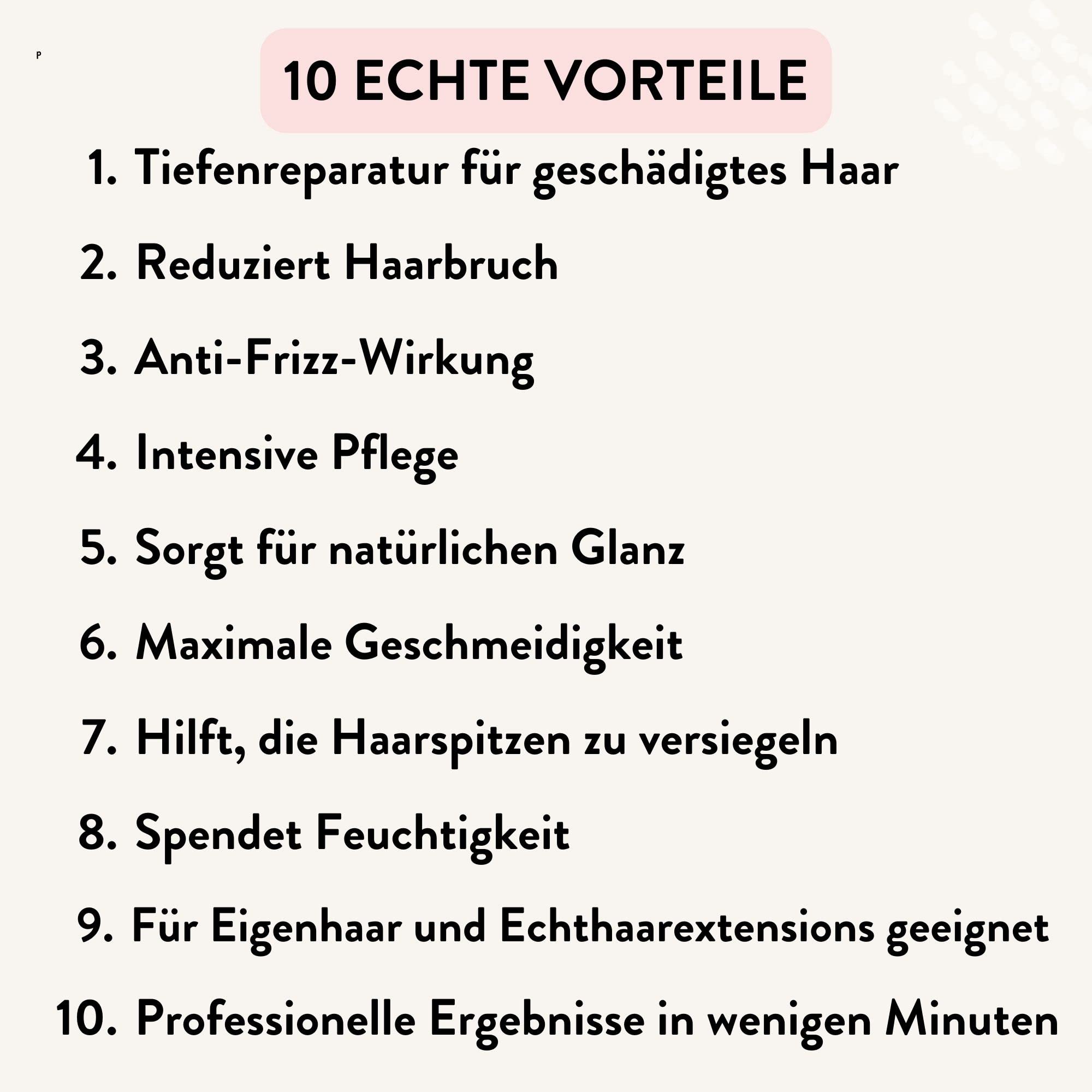 hair2heart Pflegeset für Echthaar Extensions Haarverlängerungen - 2-Phasen Sprühkur, Creme-Shampoo, Haaröl und Haarmaske für strahlendes, gesundes Haar