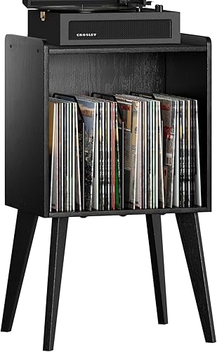 Gannyfer Soporte para tocadiscos, almacenamiento minimalista de discos de vinilo con capacidad para hasta 160 álbumes, estante de exhibición de
